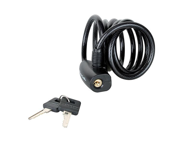 Master Lock Black Self Coiling Keyed Cable 1.8M X 8Mm