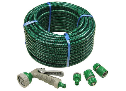 Faithfull Pvc Reinforced Hose 30M Fittings & Spray Gun