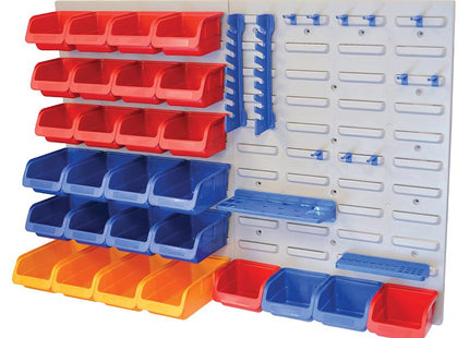 Faithfull Storage Bin Set With Wall Panels 43 Piece