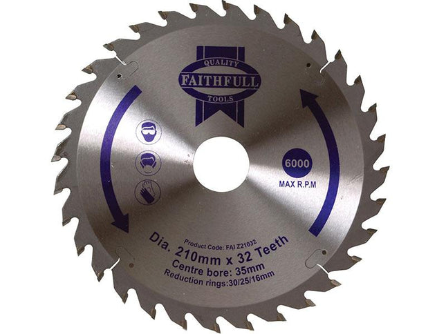 Faithfull Tct Circular Saw Blade 210 X 35Mm X 32T Pos