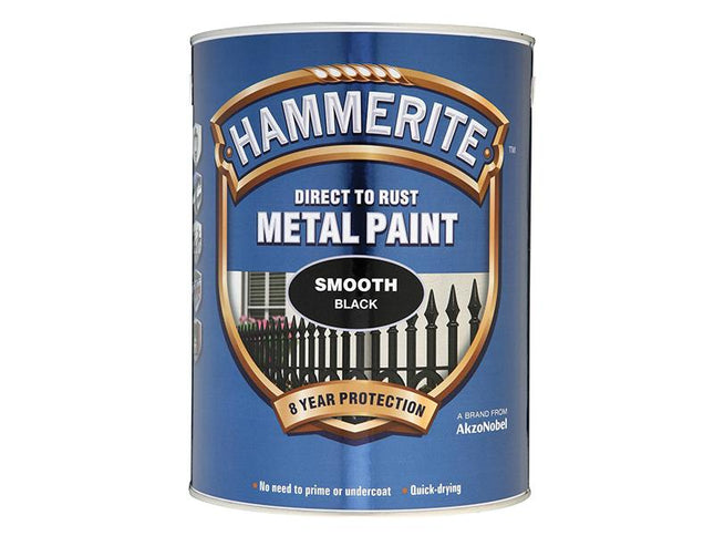 Hammerite Direct To Rust Smooth Finish Metal Paint Black 5 Litre