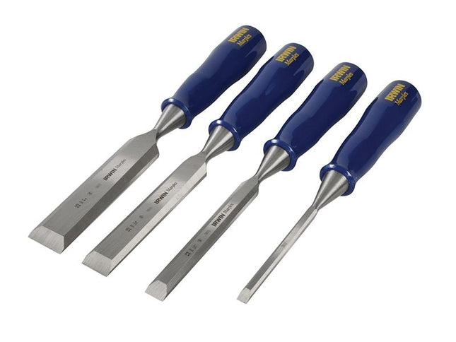 Irwin Marples M444 Bevel Edge Chisel Blue Chip Handle Set Of 4