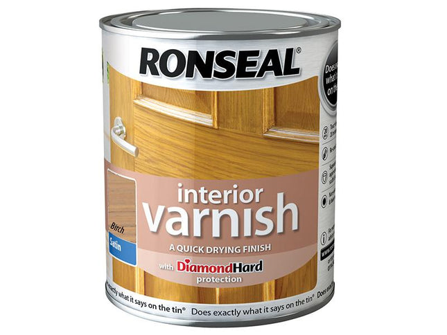 Ronseal Interior Varnish Quick Dry Satin Birch 750Ml