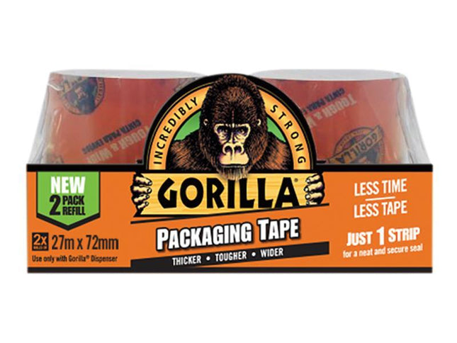 Gorilla Glue Gorilla Packaging Tape 72Mm X 27M Refill Pack Of 2