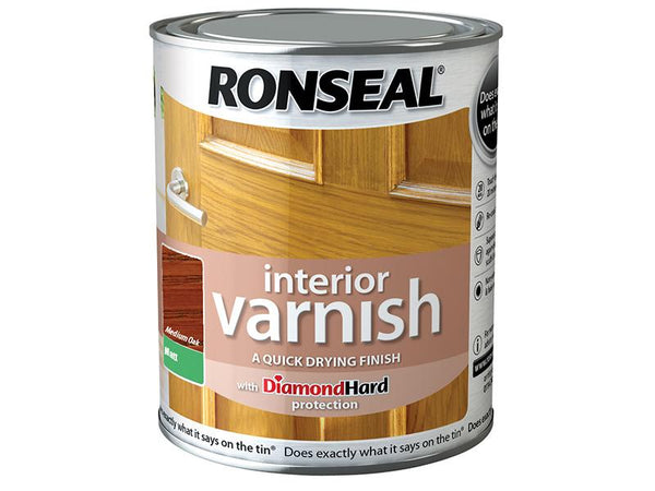Ronseal Interior Varnish Quick Dry Matt Medium Oak 250Ml