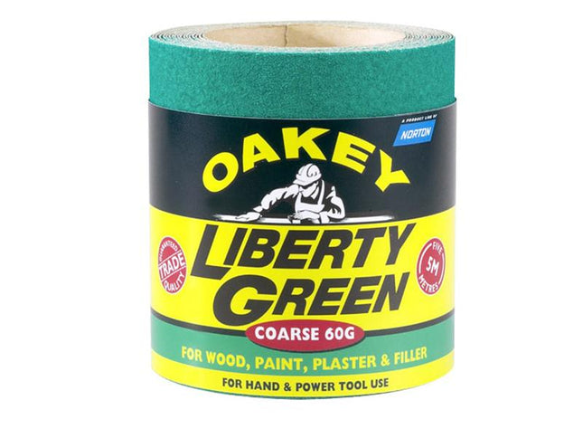 Oakey Liberty Green Sanding Roll 115Mm X 5M Extra Coarse 40G