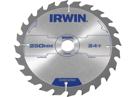 IRWIN General Purpose Table & Mitre Saw Blade 250 X 30Mm X 24T Atb