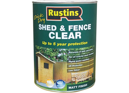 Rustins Quick Dry Shed And Fence Clear Protector 1 Litre