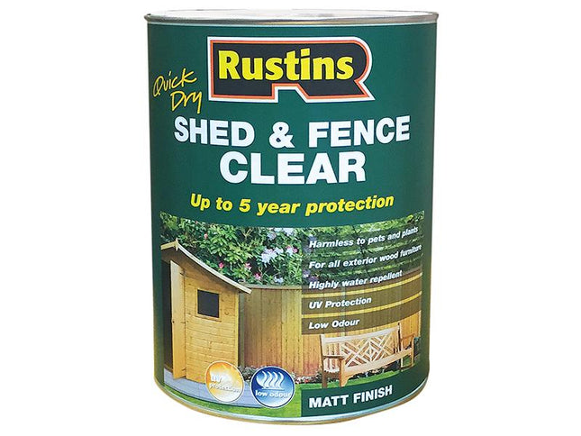 Rustins Quick Dry Shed And Fence Clear Protector 1 Litre