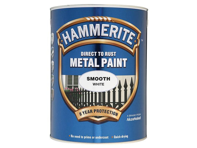 Hammerite Direct To Rust Smooth Finish Metal Paint White 5 Litre