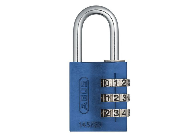 ABUS Mechanical 145/30 30Mm Aluminium Combination Padlock Blue 46577