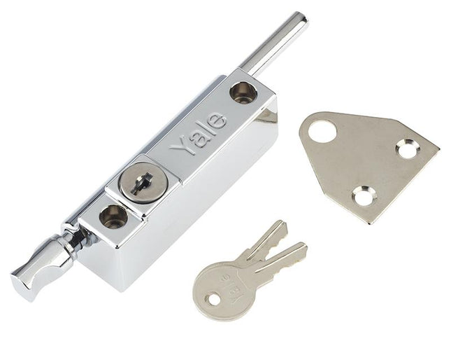 Yale Locks P124 Door Push Bolt Polished Chrome Finish Visi