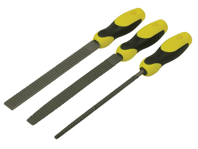 Stanley Tools Rasp Set 3 Piece Round   1/2 Round  Flat 200Mm (8In)