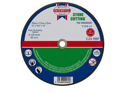 Faithfull Stone Cut Off Disc 300 X 3.5 X 22.23Mm