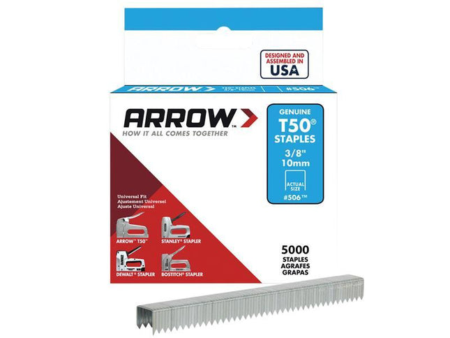 ARROW T50 Staples 10Mm (3/8In) Bulk Pack 5000