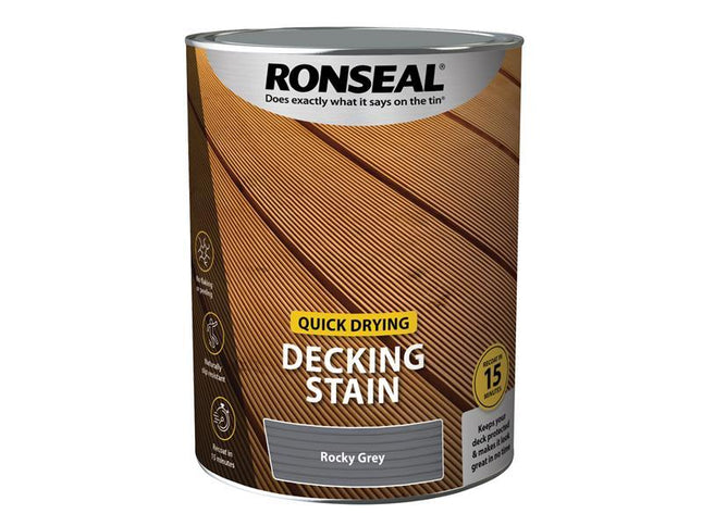 Ronseal Quick Drying Decking Stain Rocky Grey 5 litre