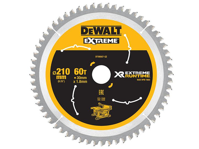 DEWALT Flexvolt Xr Table Saw Blade 210 X 30Mm X 60T