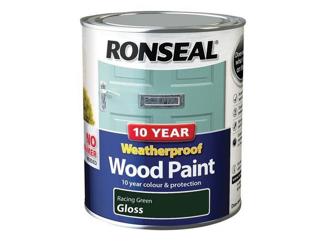 Ronseal 10 Year Weatherproof Wood Paint Racing Green Gloss 750Ml