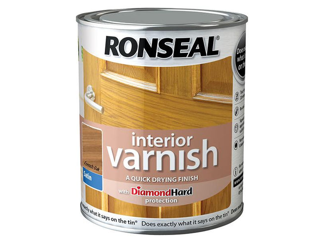 Ronseal Interior Varnish Quick Dry Satin French Oak 250Ml