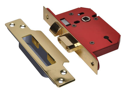 Union Strongbolt 2203S 3 Lever Mortice Sashlock Polished Brass 68Mm 2.5In Visi