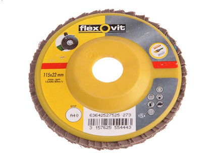 Flexovit Flap Disc For Angle Grinders 115Mm 40G