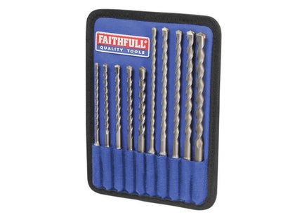 Faithfull SDS Plus Drill Bit Set, 10 Piece