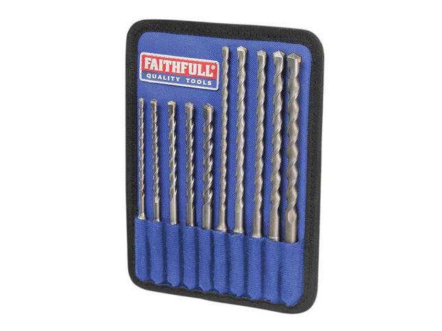 Faithfull SDS Plus Drill Bit Set, 10 Piece