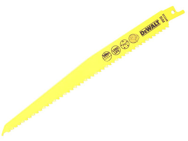 DEWALT Sabre Blade Fast Cuts Wood With Nails Plastics 228Mm Pack Of 5