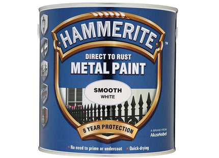 Hammerite Direct To Rust Smooth Finish Metal Paint White 2.5 Litre