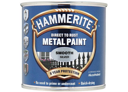 Hammerite Direct To Rust Smooth Finish Metal Paint Silver 750Ml