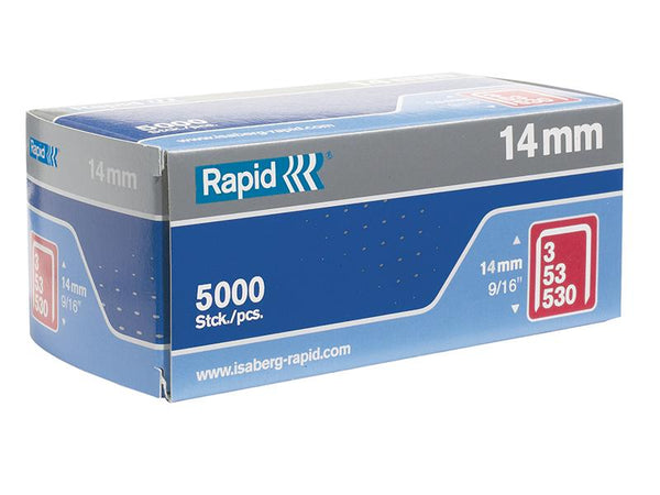 RAPID 53/14B 14Mm Galvanised Staples Box 5000