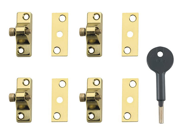 Yale Locks 8K118 Economy Window Lock Electro Brass Finish Pack Of 4 Visi