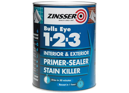 Zinsser 123 Bulls Eye Primer & Sealer Paint 2.5 Litre