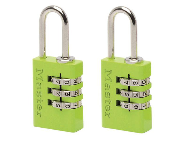 Master Lock Aluminium Combination Padlocks 3 Digit Colour 20Mm X 2