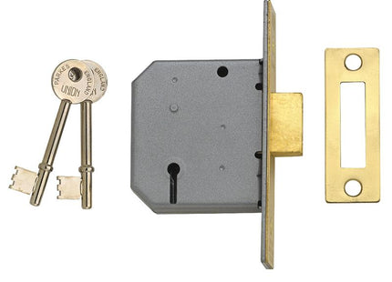 Union 2177 3 Lever Mortice Deadlock Satin Chrome 77.5Mm 3In Visi