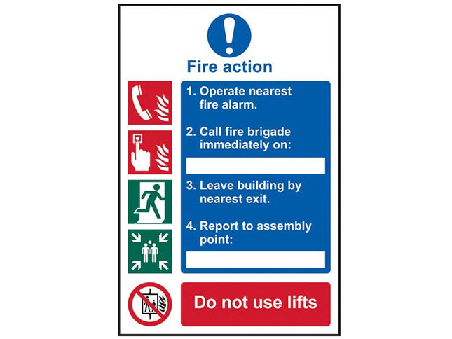 Scan Fire Action Procedure - Pvc 200 X 300Mm