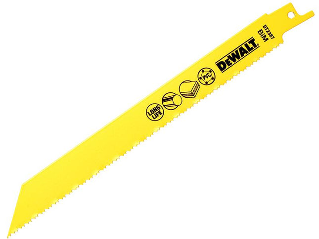 DEWALT Bi Metal Sabre Blade For Plastic & Pipes 203Mm Pack Of 5