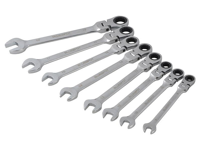 Bluespot Tools Flexible Head Ratchet Set, 8 Piece