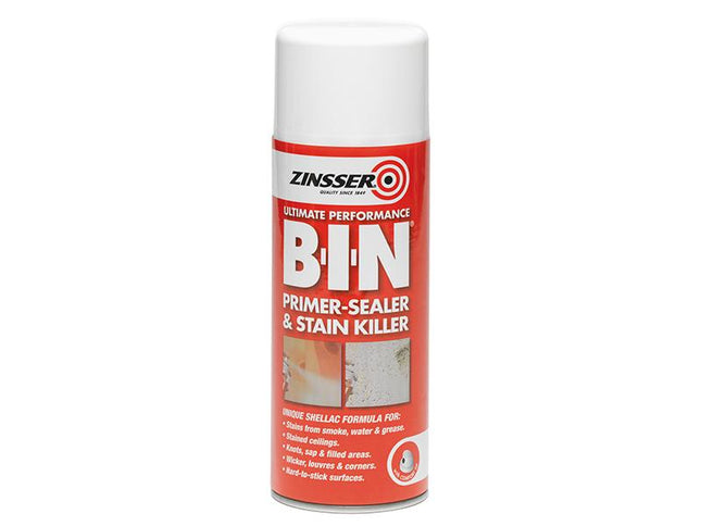 Zinsser B.I.N Primer & Sealer Stain Killer Aerosol 400Ml