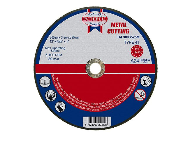 Faithfull Metal Cut Off Disc 300 X 3.5 X 25.4Mm