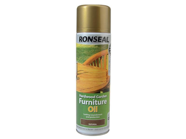 Ronseal Hardwood Garden Furniture Oil Natural Clear Aerosol 500Ml