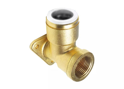 John Guest Speedfit Brass Back Plate Elbow (Short neck) 15mm X 1/2 15WB2