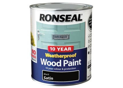 Ronseal 10 Year Weatherproof Wood Paint Black Satin 750Ml