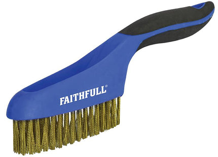Faithfull Scratch Brush Soft Grip 4 X 16 Row Brass