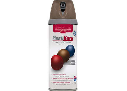 Plastikote Twist & Spray Satin Chocolate Brown 400Ml