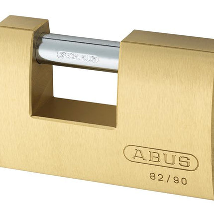 ABUS Mechanical 82/90Mm Monoblock Brass Shutter Padlock Keyed Alike 8521