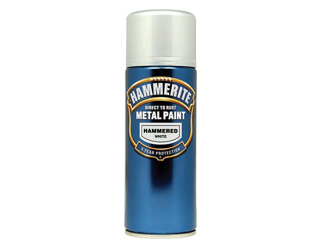 Hammerite Direct To Rust Hammered Finish Aerosol White 400Ml