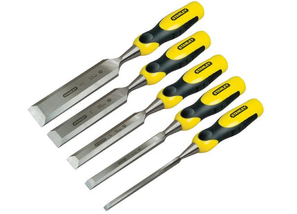 Stanley Tools Dynagrip Bevel Edge Chisel With Strike Cap Set Of 5