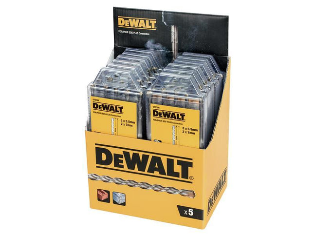 DEWALT Dt9398 Sds Plus Drill Bit Set, 5 Piece Display Of 12