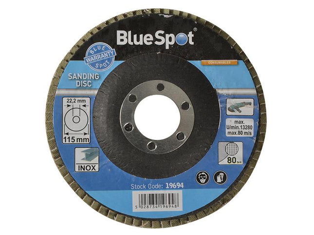 Bluespot Tools Sanding Flap Disc 115Mm 80 Grit